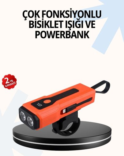 ÇAVDAR TKNUCZZZ828FENERPOWERBANK-3MKR Powerbank Özellikli Bisiklet Işığı Dijital Göstergeli Led Diğer