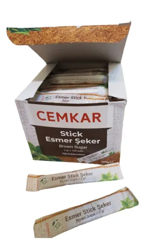 CEMKAR 7894564564648 Esmer Stick Şeker 3Gr 100 Adet