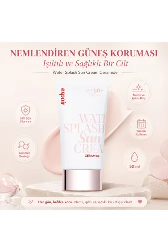 Ceramide Water Splash Sun Cream SPF50+ PA++++ - Seramid İçeren Nemlendirici Güneş Kremi 60 ml