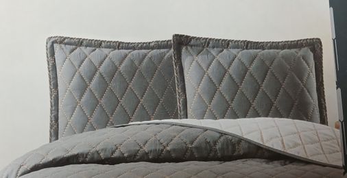 Çift Kişilik Nakışlı Yatak Örtüsü 240*250 Dıomand Antrasit