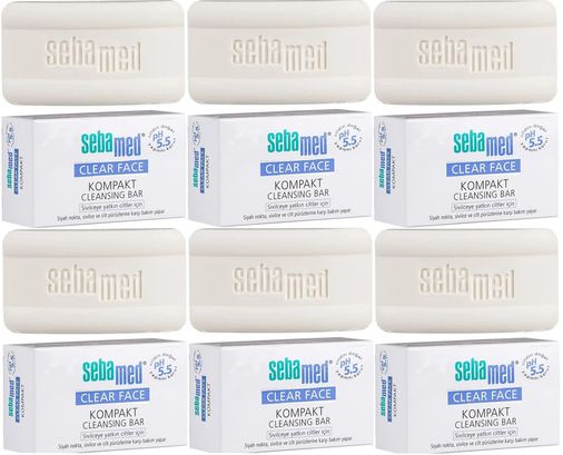 Clear Face Kompakt Yüz Temizleme Barı Sabun Sivilceye Yatkın Cilt 100GR (6 Lı Set)