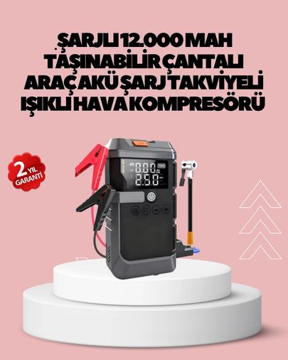 COjans TRİTHLTUCZZZCYD41KOMPRESÖR-4-BLNCCC Araç İçin 4 Fonksiyonlu Akü Takviye Ve Lastik Şişirme Cihazı