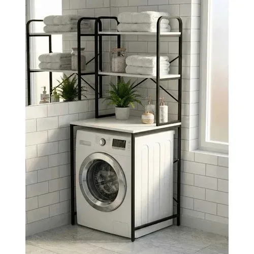 Çok Amaçlı 2 raflı Metal Banyo Düzenleyici Siyah