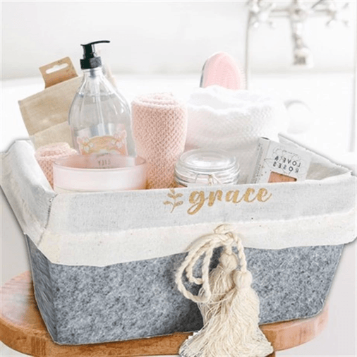 Çok Amaçlı Saklama Organizer Kutu Kare Keçe Sepet (mini) - 03433 ( Lisinya )