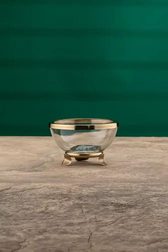 Cornella CR-1735 Line Dekoratif Cam Kase Gold Küçük