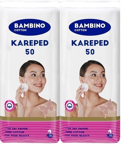 Cotton Kare Makyaj ve Bebek Temizleme Pamuğu 100 Adet (Kare En-Boy 7CM) (2PK*50)