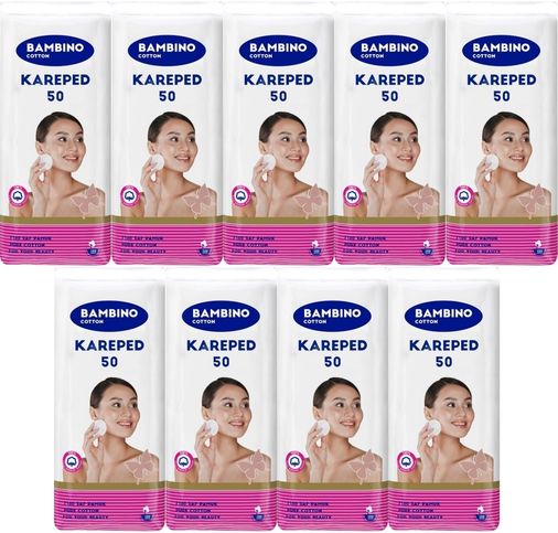 Cotton Kare Makyaj ve Bebek Temizleme Pamuğu 450 Adet (Kare En-Boy 7CM) (9PK*50)