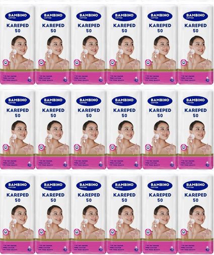 Cotton Kare Makyaj ve Bebek Temizleme Pamuğu 900 Adet (Kare En-Boy 7CM) (18PK*50)