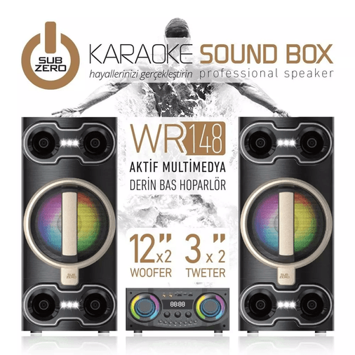 CpeW254zPd Subzero Wr148 Profosyonel Işıklı Derin Bass Multimate Spekaer