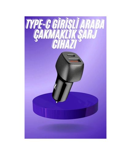 Ctstones 120386782 Mey İthalat 38W Usb Type-C Girişli Oto Çakmaklık Araç İçi Hızlı Şarj Çakmaklık Şarj Aleti