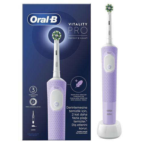 D103 Vitality Pro Cross Action Şarjlı Diş Fırçası Lila