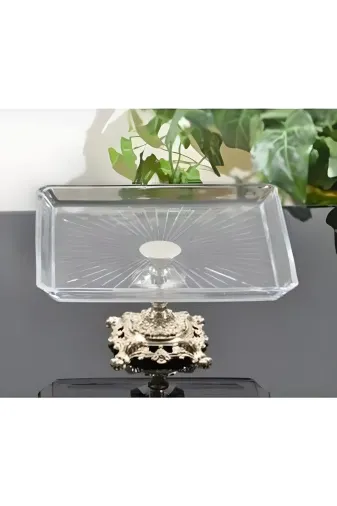 daisyglass GMSTBK Metal Ayaklı Kare Sunum Servis Tabağı