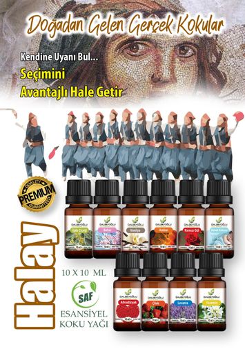 DALBEYOĞLU BİTKİSEL Halay Saf Esansiyel Koku Yağı Grubu 10 ml x 10 adet