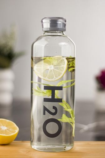 Depa 3Nzg0NDAwMDczMA-BLNC H2O Borosilikat Cam Matara Vakum Kapaklı Su Şişesi Suluk Gri 1000 Ml