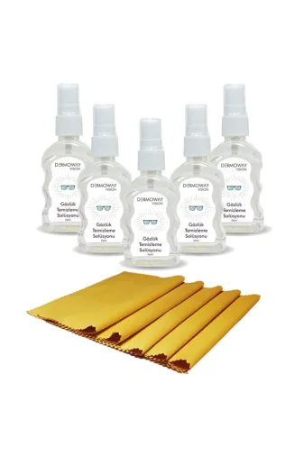 DERMOWAY DRMWYVSN5S5B001 Vision 5 Adet Gözlük Temizle Spreyi Ve 5 Adet Mikrofiber Gözlük Temizleme Bezi