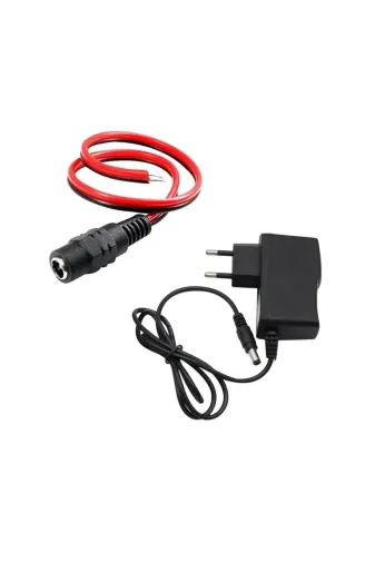 Devre Dünyası ADPTRSKTKBL 12V 1A Modem Ve Arduino Uyumlu Priz Tipi Adaptör Ve Güç Soketi 2.1Mm Dc Barrel Dişi Jack Kablosu