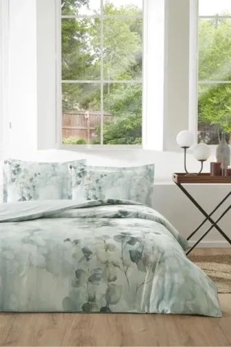 DGY STORE 171818 Özdilek Çift Kişilik Ranforce Nevresim Takımı Nature Drip Yeşil