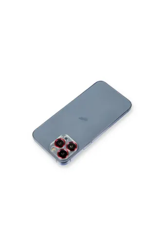 DGY STORE A045-6507 İphone 12 Pro Max Metal Kamera Lens Koruma Cam - Kırmızı