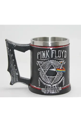 DGY STORE tkl99777 Pink Floyd Dark Side Of The Moon 3D Kabartmalı Çelik Kupa Bardak