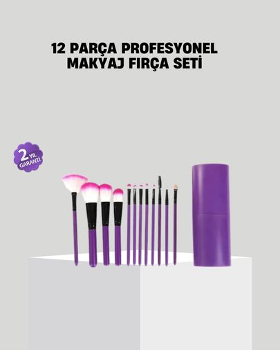 Diğer 103238978 12 Li Profesyonel Makyaj Fırça Seti Ultra Yumuşak Sentetik Kıllı