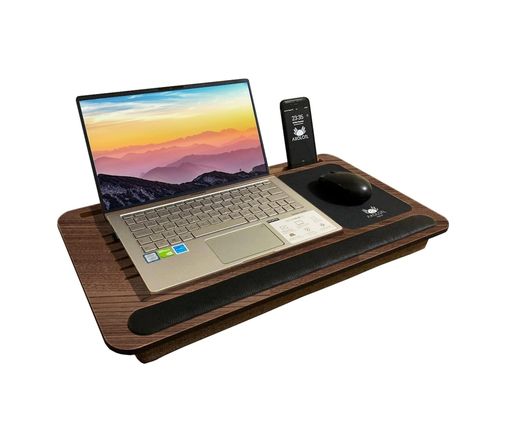 Diğer 109684225 Axolotl Telefon Ve Tablet Bölmeli Minderli Laptop Sehpası Notebook Bilgisayar Çalışma Masası, Antik Meşe