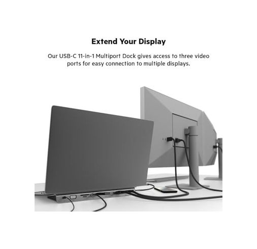 Diğer 109684600 Usb-C Hub, 11'i 1 Arada Çoklu Bağlantı Noktalı Adaptör Yuvası, 4K Hdmı, Displayport, Vga, Usb-C Ve 100W, Bağlı Cihazdan Şarj Etmek İçin, 3X Usb A, Gigabit Ethernet, Sd, Microsd, 3,5 Mm Jak