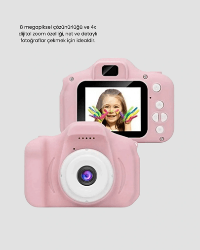 Diğer 109839851 Pembe Mini 1080P Hd Çocuk Kamera 8Mp, Video Kaydı,tf Kart Destekli