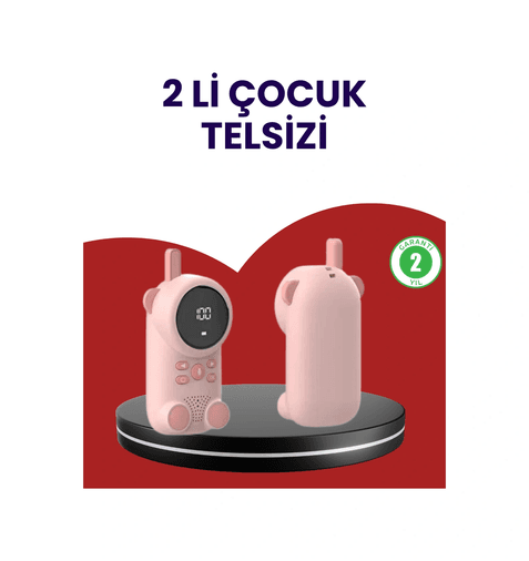 Diğer 109840229 Uzun Menzilli Bebek Telsizi Vox Modlu, Renkli Lcd Ekranlı