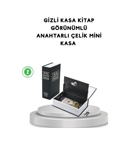 Diğer 111405402 Gizli Kitap Kasa Metal Gövdeli, Anahtarlı