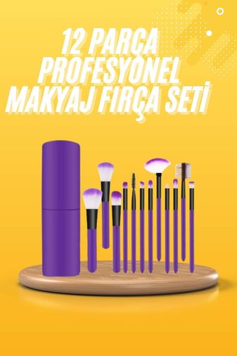 Diğer 111476100 12 Parça Makyaj Fırçası Yumuşak Kıllı Profesyonel Fırça Seti Yüksek Kaliteli Pürüzsüz