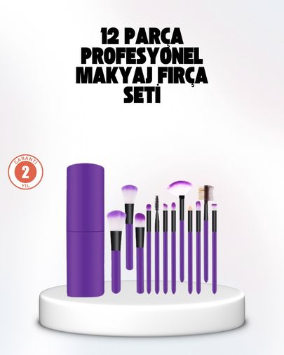 Diğer 111476106 Kusursuz Makyaj İçin 12 Parça Profesyonel Fırça Seti Taşınabilir Kutu Hediyeli