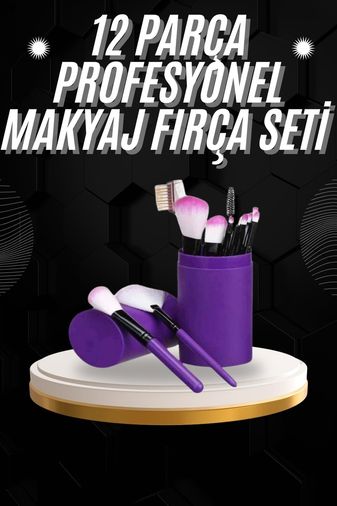 Diğer 111476142 12 Parça Profesyonel Makyaj Fırçası Far Fırçası Allık Fırçası Yumuşak Kıllı