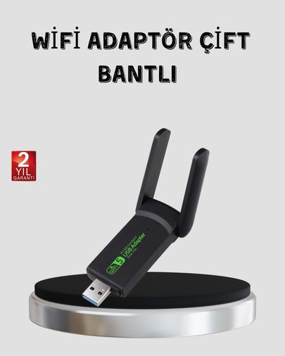 Diğer 111655048 1200 Mbps Dual Band Wifi Adaptör 5.8G & 2.4G Çift Antenli