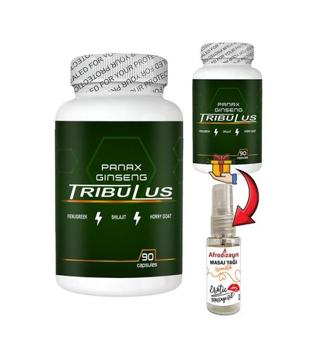 Diğer 120494326 Panax 2 Kutu Panax Ginseng Tribuluslu Fenugreekli Shilajitli Hornygoatlı 90 Lı Caps + Afrodizayn Yağ