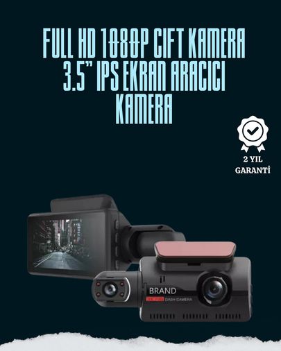 Diğer 121393336 Çift Lensli Araç İçi Kamera Park Koruma Gece Görüş Ve Tarih Damgası