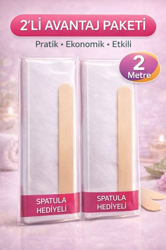 Diğer 122280470 Biowet Ağda Bezi 2 Metre Spatula Hediyeli Epilasyon Bezi Dayanıklı Tüy Dökme Bezi 2'li Paket