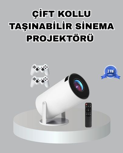 Diğer 125044409 Mey İthalat Taşınabilir Projeksiyon Cihazı 4K Destekli Wi-Fi Kablosuz Ekran Yansıtma