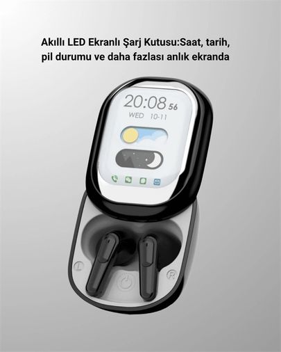 Diğer 125045570 Mey İthalat Şık, Akıllı Ve Güçlü: Led Ekranlı Kablosuz Kulaklık Seti Çok Renkli