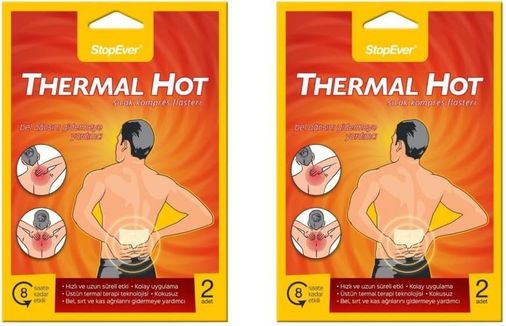 Diğer 126593364 Stopever Thermal Hot Terapi Flasteri - 2X2'li Paket 8 Saat Etkili Isı Terapisi İlaç İçermez