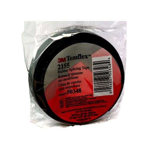 Diğer 126602824 3M Temflex 2155 Kauçuk Elektrik Bandı, 1.9 Cm X 6.7 M, Siyah, Kendinden Kaynaşan Yalıtım Bandı, 1 Rulo