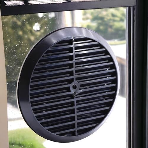 Diğer 126604160 Doğalgaz Havalandırma Yuvarlak Mutfak Cam Menfezi Siyah 18 Cm Hava Akış Kanalı Güvenlik Gaz Kaçağı