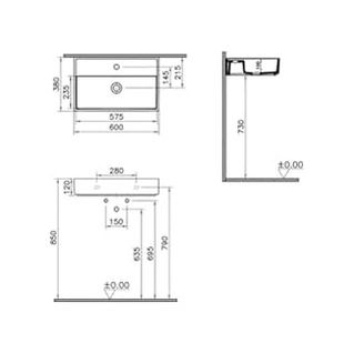 Diğer 126606585 Archiplan 7401B003-0041 Dar Lavabo, 60X38 Cm, Beyaz