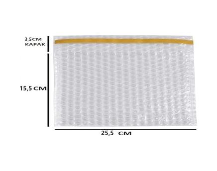 Diğer 126620738 Balonlu Torba, Bantlı Baloncuklu Torba-Zarf 15Cm En X25Cm Boy +5Cm Kapak 50 Adet