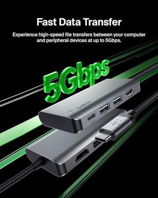 Diğer 126635833 Usb C 4'ü 1 Arada Çok Bağlantı Noktalı Adaptör 4K Hdmı, Usb-C 100W Pd Geçişli Şarj Ve Daha Fazlası İçin 2 X Usb A Bağlantı Noktası İle