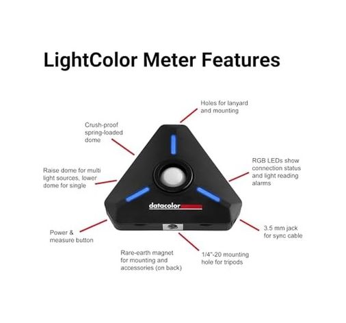 Diğer 126657183 Datacolor Lightcolor Metre - Fotoğraf, Video Ve Sinema İçin Bluetooth Özellikli Işık Ve Renk Sıcaklığı Ölçer - Sürekli Gerçek Zamanlı Veri Akışı - Taşınabilir, Kompakt, Düşmeye Dayanıklı