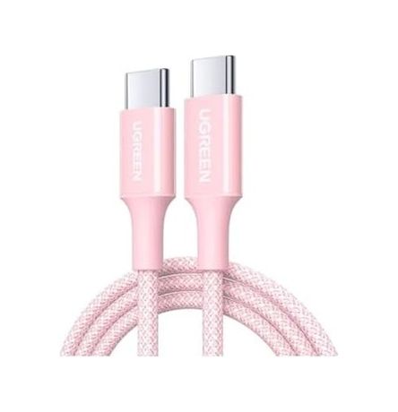 Diğer 126661274 Usb-C 100W 5A Qc Pd Örgülü Hızlı Şarj Kablosu, 1 Metre, Pembe, 65251