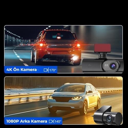Diğer 126662152 3840 2160P Ön Ve Arka Kameralı 1.5 Ips Hd Ekran, Wifi Ve Ultra Geniş Açılı Uhd 4K Akıllı Araç Kamerası Cmr110