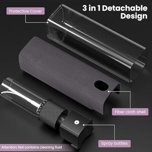 Diğer 126667219 Dokunmatik Ekran Temizleyici, Araba, Tablet Ve Telefon Ekran Temizleyici, İkisi Bir Arada Sprey Ve Mikrofiber Kumaş, Kadınlar İçin Araba Aksesuarları Mükemmel Hediyeler Gri