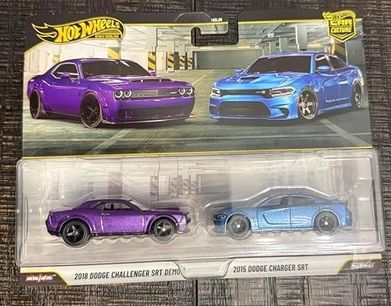 Diğer 126668397 Premium 2'li Paket 2018 Dodge Challenger Srt / 2015 Dodge Charger Srt Ride On Toy Mini Araba 3+ Yaş Mor/mavi Jhw47