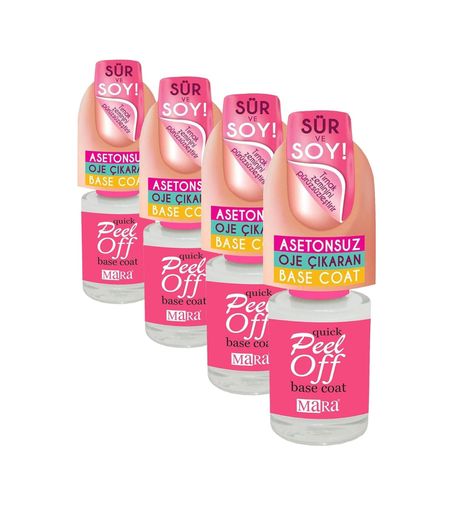 Diğer 128798952 Mara Kozmetik Peel Off Base Coat Oje Çıkarıcı 4 Paketi